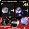 Christmas Ribbon Lights 1PC Pink White Silver Snowflake 32Ft x 2.4Inches with 100 LED Lights and 8 Lighting Modes USB Powered Fairy Lights for New Year Christmas Decorations (Pink) view 2