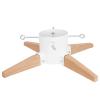 HarcoHome Christmas Tree Stand for Live Tree 8ft, Metal and Beech Hardwood Christmas Tree Holder with Spike for Fresh Tree, Tree Base for Real Tree, Arch Design, Seasonal Decor (White) view 1