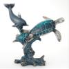Dolphin and Sea Turtle Swimming on Coral Reef Ocean Figurine Coastal Tabletop Decor - Sea Life Sculpture Beach House Nautical Room Accent view 1