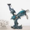 Dolphin and Sea Turtle Swimming on Coral Reef Ocean Figurine Coastal Tabletop Decor - Sea Life Sculpture Beach House Nautical Room Accent view 3