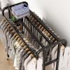 Garment Rack Heavy Duty On Wheels, Double Rod Clothing Garment Rack, Sturdy Metal Hanging Holder, Freestanding Closet Wardrobe System, for Dorm Bedroom Home Balcony view 4