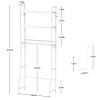 NOVIMANGO Over Toilet Storage 3 Tier Bathroom Organizer Over Toilet Above Toilet Storage Rack Freestanding Bathroom Space Saver Over Toilet Bathroom Organizer White for Restroom, Laundry, Wooden view 3
