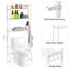 NOVIMANGO Over Toilet Storage 3 Tier Bathroom Organizer Over Toilet Above Toilet Storage Rack Freestanding Bathroom Space Saver Over Toilet Bathroom Organizer White for Restroom, Laundry, Wooden view 4