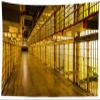 Loccor Prison Tapestry Alcatraz Island Prison Corridor Fence Scene Wall Hangings Cell Bars Murder Crime Wall Hangings Halloween Party Birthday Decoration Home Living Room Decor W178xH118 Inches view 1
