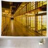 Loccor Prison Tapestry Alcatraz Island Prison Corridor Fence Scene Wall Hangings Cell Bars Murder Crime Wall Hangings Halloween Party Birthday Decoration Home Living Room Decor W178xH118 Inches view 2