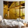 Loccor Prison Tapestry Alcatraz Island Prison Corridor Fence Scene Wall Hangings Cell Bars Murder Crime Wall Hangings Halloween Party Birthday Decoration Home Living Room Decor W178xH118 Inches view 4