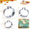 3 PCS Fall Pumpkin Cookie Cutters, 3.85", 3.2", 2.25"Halloween Thanksgiving Cookie Cutters for Harvest Holiday Decoration Party Supplies view 2