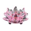 Crystal Glass Lotus Flower Candle Tea Light Holder Buddhist Candlestick view 1