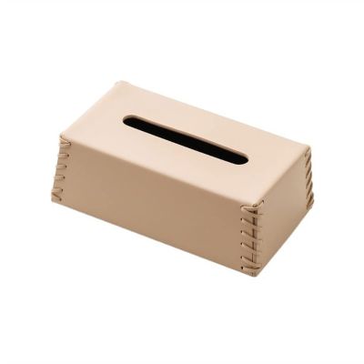 Tissue Box Cover Modern Minimalist Tissue Box Home High-end Napkin Box Personality Fashion Leather Woven Paper Box Holder Decorative Tissue Holder (Color : Brass)