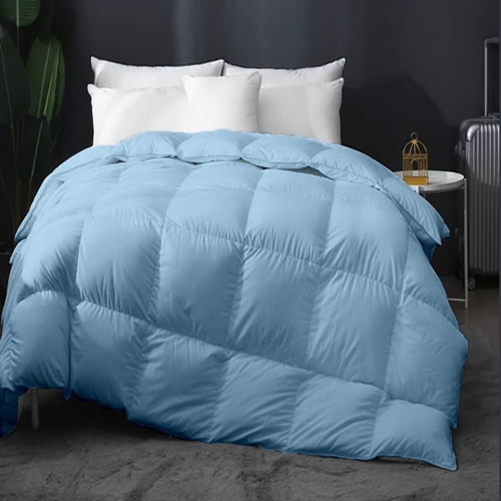 Home Decor 1000-TC Box Plated Down Alternative Comforter King Size 102 x 90 Inches 1-pc Comforter, 600 GSM Micro Fill & 4-8 Corner Tabs & Very Soft Fill Power