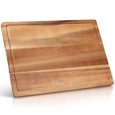 Decorative Acacia Wood Cutting Boards for Kitchen Meat Large Charcuterie Boards Best Hardwood Solid Chopping Board Butcher Block Bread Serving Cheese Board Big Maple Carving Cutting Board Non Toxic