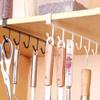 6 Hooks Kitchen Cupboard Cabinet Hanging Rack Pantry Metal Storage Hanger Organizer for Mug Utility Cookware Kitchen Racks view 3