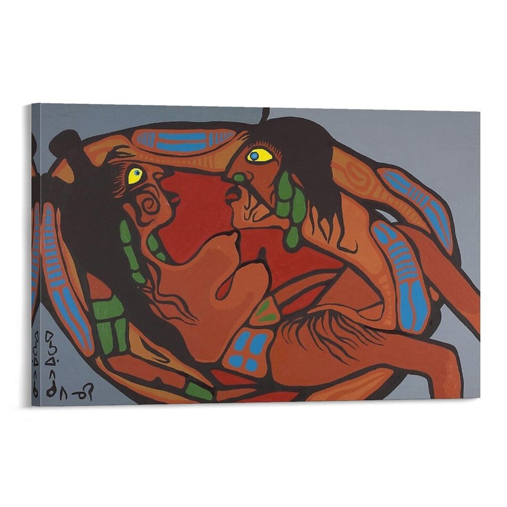 Norval Morrisseau Prints Artist in Union with Mother Earth Poster Posters Art Print Wall Photo Paint Poster Hanging Picture Family Bedroom Decor Gift 08x12inch(20x30cm)