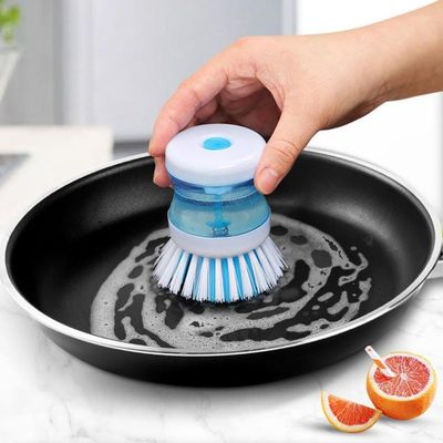 HUFFA Kitchen Dishwashing Brush Dish Scrub Brush Dish Scrubber Bubble Up Brushes with Soap Dispenser for Vegetable Utensils Cleaning