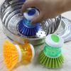 HUFFA Kitchen Dishwashing Brush Dish Scrub Brush Dish Scrubber Bubble Up Brushes with Soap Dispenser for Vegetable Utensils Cleaning view 2