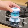 HUFFA Kitchen Dishwashing Brush Dish Scrub Brush Dish Scrubber Bubble Up Brushes with Soap Dispenser for Vegetable Utensils Cleaning view 3
