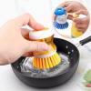 HUFFA Kitchen Dishwashing Brush Dish Scrub Brush Dish Scrubber Bubble Up Brushes with Soap Dispenser for Vegetable Utensils Cleaning view 4