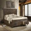 Coaster Home Furnishings - Woodmont - Wood - California King Panel Bed with Storage Footboard, Block Legs, Horizontal Panel Headboard, and Two Drawers - Bedroom - Rustic Golden Brown - 222631KW view 2