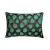The HomeCentric Decorative Teal Blue 12"x16" (30x40 cm) Lumbar Pillow Cover, Jacquard Peacock, Hand Embroidery, Beaded Oblong Pillow, Abstract Pattern Modern Style - Shyam view 1