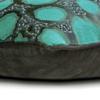 The HomeCentric Decorative Teal Blue 12"x16" (30x40 cm) Lumbar Pillow Cover, Jacquard Peacock, Hand Embroidery, Beaded Oblong Pillow, Abstract Pattern Modern Style - Shyam view 2