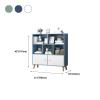 KWOKING 9.5" W Closed Storage Bookcase Wooden Bookshelf with Shelves & Doors Bookshelf Landing Solid Wood Leg Bookcase Multifunctional Rack Student Storage Cabinet Blue 31.5" L x 9.4" W x 42.1" H view 2