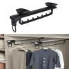 Extendable Pull Out Closet Rod - Wardrobe Pull-Out Trousers Rack, Adjustable 25-46 Cm Clothes Rail Wardrobe, Hanger Extendable Trouser Hanger, for Closet Organizer Slide Rail, 35 Kg Capacity ( Size : view 1