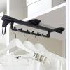 Extendable Pull Out Closet Rod - Wardrobe Pull-Out Trousers Rack, Adjustable 25-46 Cm Clothes Rail Wardrobe, Hanger Extendable Trouser Hanger, for Closet Organizer Slide Rail, 35 Kg Capacity ( Size : view 3