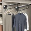 Extendable Pull Out Closet Rod - Wardrobe Pull-Out Trousers Rack, Adjustable 25-46 Cm Clothes Rail Wardrobe, Hanger Extendable Trouser Hanger, for Closet Organizer Slide Rail, 35 Kg Capacity ( Size : view 4