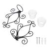 TANIQIACA European Style Swirl Iron Art Wall Sconce Candle Holder, 2 Set Candle Holder Swirl Iron Art Pattern Wall Mounted Candle Holder with Tray for Bedroom view 1