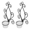 TANIQIACA European Style Swirl Iron Art Wall Sconce Candle Holder, 2 Set Candle Holder Swirl Iron Art Pattern Wall Mounted Candle Holder with Tray for Bedroom view 3