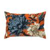 ArogGeld Persimmon Flower Chinoiserie Pillow Covers Navy Orange Cream Floral Farmhouse Cushion Cover 12x20in Pillow Case Asian Eurosham Accent Toss Pillowcase Rustic Decor for Sofa Living Room Bedroom view 1
