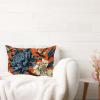 ArogGeld Persimmon Flower Chinoiserie Pillow Covers Navy Orange Cream Floral Farmhouse Cushion Cover 12x20in Pillow Case Asian Eurosham Accent Toss Pillowcase Rustic Decor for Sofa Living Room Bedroom view 4