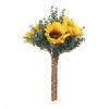 BEIJIALY Artificial Sunflower Wedding Bouquets, Sunflower Wedding Bouquet Bridal Bouquet with Eucalyptus, Fake Silk Flower Bouquet with Sunflowers for Bridal Wedding Decor(Yellow) view 1