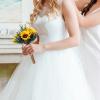 BEIJIALY Artificial Sunflower Wedding Bouquets, Sunflower Wedding Bouquet Bridal Bouquet with Eucalyptus, Fake Silk Flower Bouquet with Sunflowers for Bridal Wedding Decor(Yellow) view 2