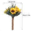BEIJIALY Artificial Sunflower Wedding Bouquets, Sunflower Wedding Bouquet Bridal Bouquet with Eucalyptus, Fake Silk Flower Bouquet with Sunflowers for Bridal Wedding Decor(Yellow) view 4