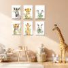 LZIMU Baby Safari Animals Nursery Wall Art 6 Pieces Cute Giraffe Elephant Tiger Leopard Rhino Zebra Poster Woodland Canvas Prints Kids Room Decor (No frame (Rolled up Canvas), 20.00"x30.00"x6) view 2