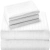 100% Organic Cotton Sheets for California King Size Bed, 400 Thread Count Soft Cooling Sheets Easy Fit -18''-20'' Inch Deep Pockets - 4 Piece Bed Sheets California King Sheet Set, White Stripe view 1