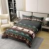 Full Size Duvet Cover Cowboy Horseshoe Country Style 100% Pure Cotton Comforter Cover Bohemian Exotic Grey Brown Bedding Set with 2 Pillowcases for Teens Adults Horseshoe Wildlife Ainmals Quilt Cover view 2