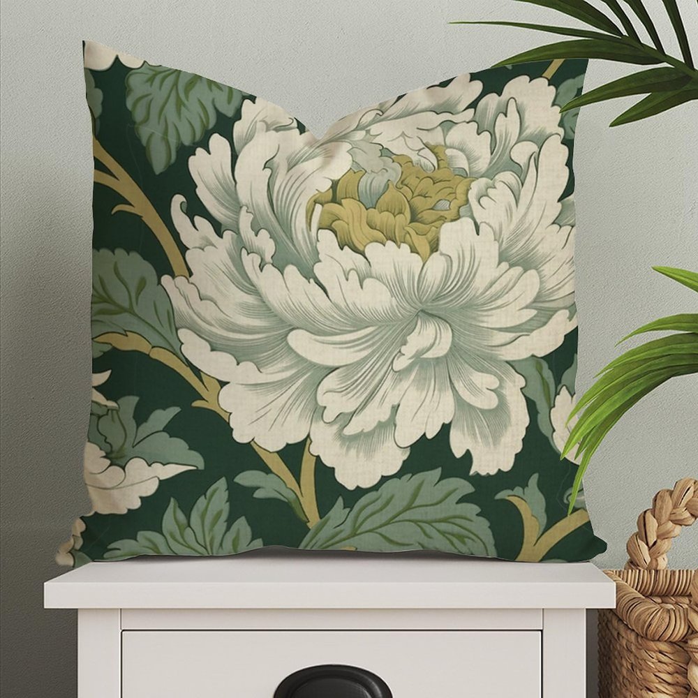 ArogGeld Chinoiserie Honshu Floral Pillow Covers Asian Style Throw Pillow Cover Gray Purple Green Chinoiserie Floral Farmhouse Pillow Case Cushion Cover Home Decor for Couch Sofa Bed Car 18x18in