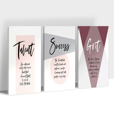 3 Piece Inspirational Canvas Wall Art, Office Wall Art, Motivational Quote Art Pictures for Gym Decorations, Inspirational Positive Quote Poster, Framed Artwork for Home Office Wall Decor 12x18x3Pcs