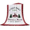 Super Soft Flannel Fleece Blanket, Xmas Deer Tree Buffalo Plaid Lightweight Blankets, Cozy Microfiber Plush Throw Blankets for Bed, Sofa, Couch, Travel, Camping, 40" x 50" view 1