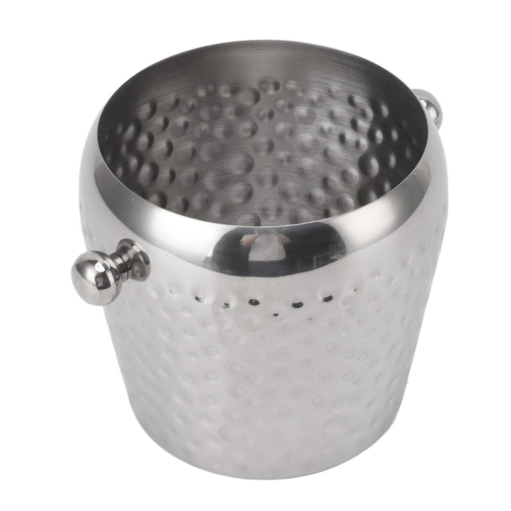 Ice Bucket Container Bar 1L Mini Stainless Steel Jar Container Jar Cold Bucket Miniature with Pub Bar for Pail Ice Buckets (Sliver)