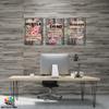 3 Piece Inspirational Wall Art, Motivational Quotes Canvas Art Prints for Gym Decor, Office Wall Art HUSTLE GRIND SUCCESS Pictures, Inspiring Poster Framed Artwork for Home Office Decor 12x18x3Pcs view 2