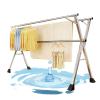 ATYUJKB Stainless Steel Clothes Drying Rack, Heavy Duty Laundry Drying Rack, Laundry Stand Organizer, Laundry Stand for Detergent, Clothes Drying Rack Outdoor (240cm/94 in) view 1
