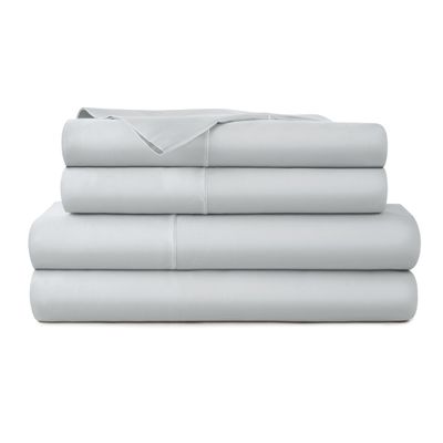 100% Organic Cotton Sheets Twin Size - GOTS Certified Organic Bed Sheets with Deep Pocket 300 Thread Count & Cozy Sateen Weave Gets Softer with Each Wash - Luxury 3 Piece Set (Shore, Twin)