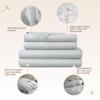 100% Organic Cotton Sheets Twin Size - GOTS Certified Organic Bed Sheets with Deep Pocket 300 Thread Count & Cozy Sateen Weave Gets Softer with Each Wash - Luxury 3 Piece Set (Shore, Twin) view 3