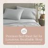 100% Organic Cotton Sheets Twin Size - GOTS Certified Organic Bed Sheets with Deep Pocket 300 Thread Count & Cozy Sateen Weave Gets Softer with Each Wash - Luxury 3 Piece Set (Shore, Twin) view 4