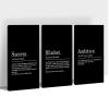 3 Piece Inspirational Wall Art - Success Mindset Ambition Quotes Canvas Art Prints for Men Women Gift, Office Wall Art Pictures, Motivational Poster Framed Artwork for Home Office Decor 12x18x3Pcs view 1