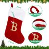Sailup 20 Inches Monogram Christmas Stockings with Letters, Large Super Soft Christmas Stockings Red Velvet with White Super Soft Plush Cuff for Christmas Xmas Tree Holiday Fireplace (B) view 2