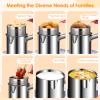 Bothyi Deep Frying Pot Frying Basket Stainless Steel with Filter Basket Nonstick Practical Cooking Tool Cooking Pot for Home Kitchen Camping Picnic, Small with Lid view 4